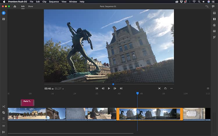 Adobe Premiere Rush 1.5.2 for macOS Free Download