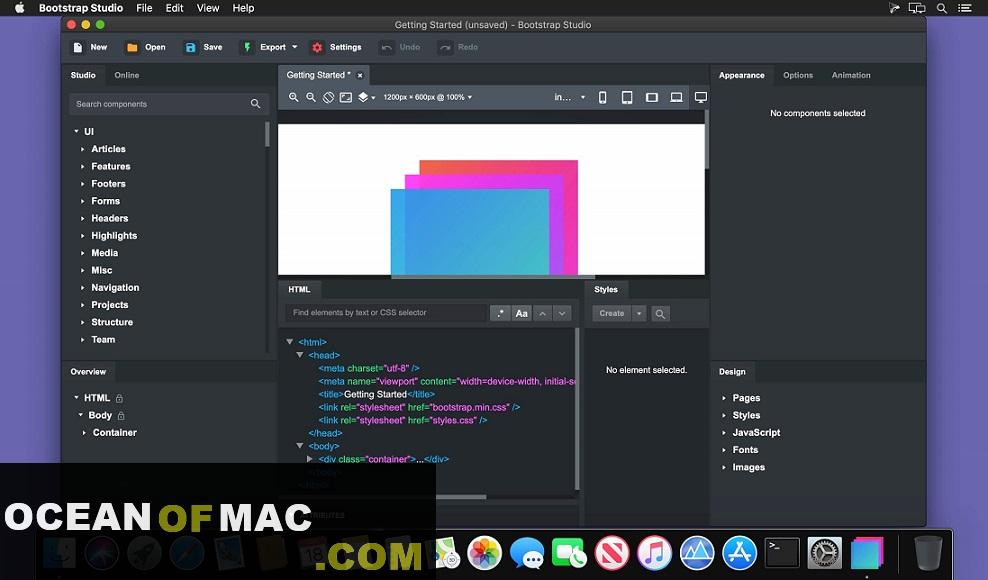 Bootstrap Studio 5 for macOS Free Download
