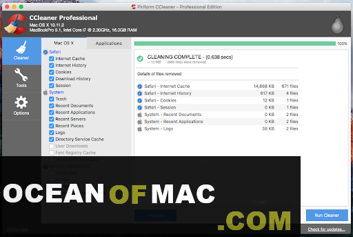 CCleaner Pro for Mac Dmg Direct Download Link