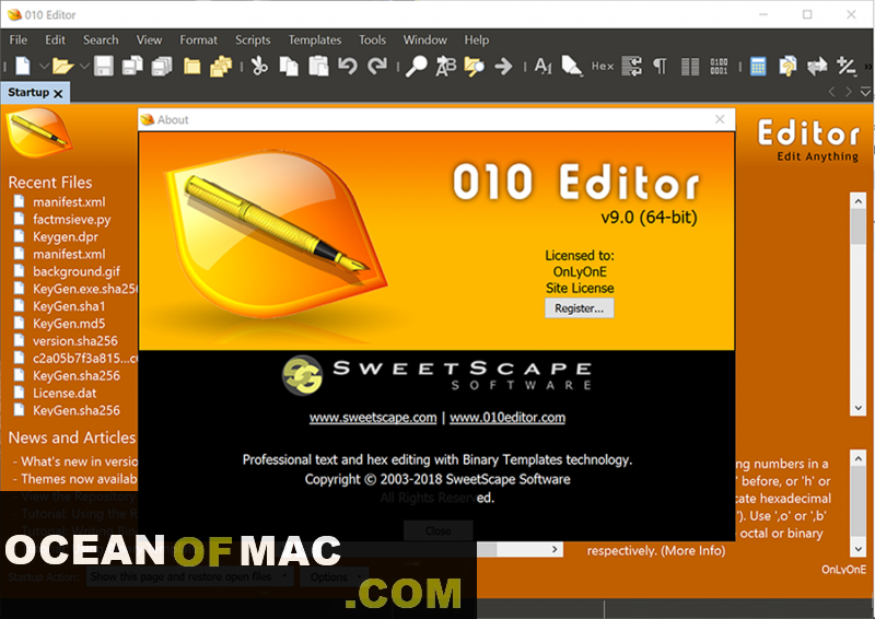 SweetScape 010 Editor 11 for macOS Free Download