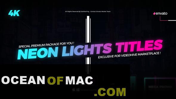 VideoHive Neon Lights Titles 4K Free Download